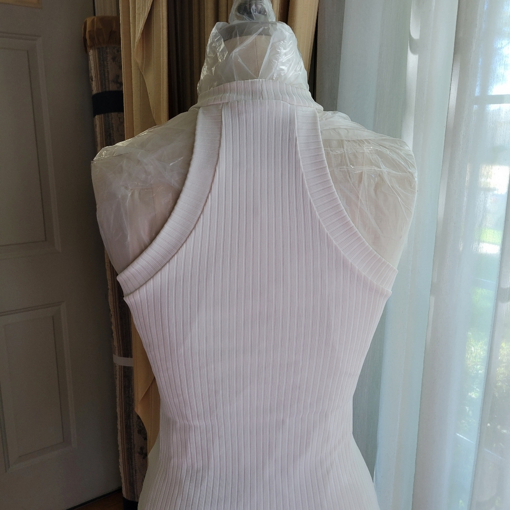 Bebe White Ribbed Fitted Tank Top - Picture 6 of 6